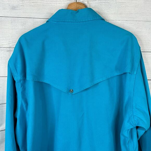Carhartt Mens size 2XL VTG Rugged Outdoor Wear Long Sleeve Button Shirt Blue - Picture 5 of 7